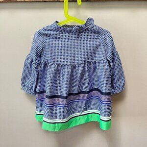 Janie & Jack Silky Blue‎ and Green Dress- Size  2T